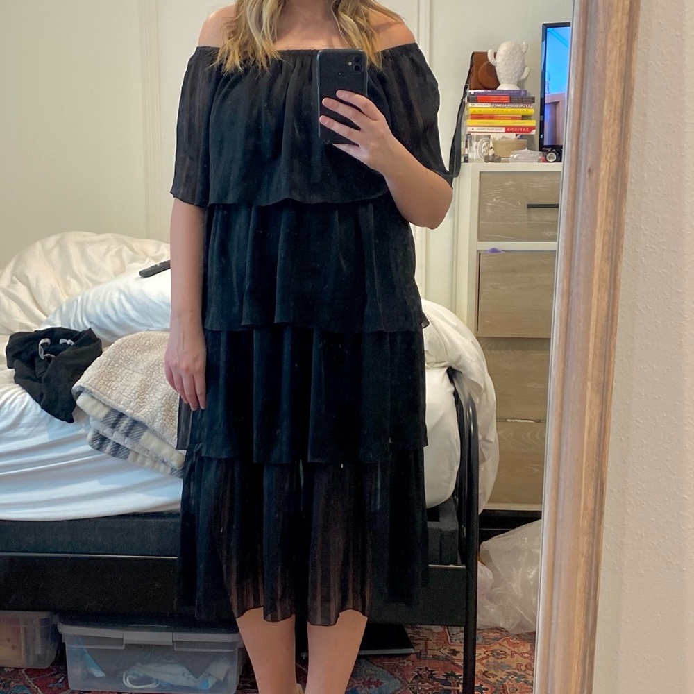 Show Me Your Mumu Lana Black Midi Dress